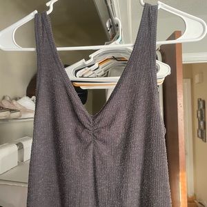 Gray spaghetti strap body suit